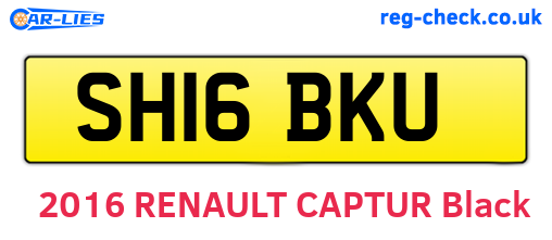 SH16BKU are the vehicle registration plates.