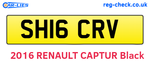 SH16CRV are the vehicle registration plates.