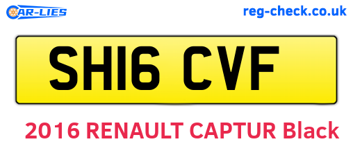 SH16CVF are the vehicle registration plates.