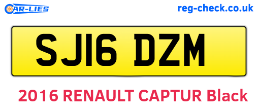 SJ16DZM are the vehicle registration plates.