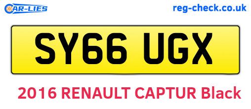 SY66UGX are the vehicle registration plates.
