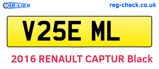V25EML are the vehicle registration plates.