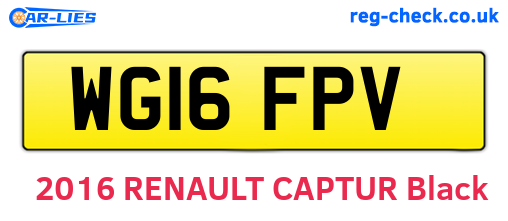 WG16FPV are the vehicle registration plates.