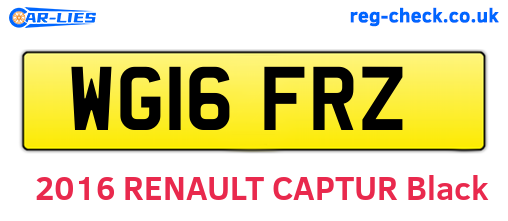 WG16FRZ are the vehicle registration plates.