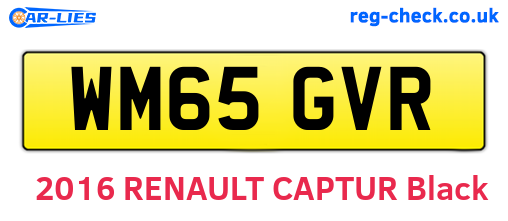 WM65GVR are the vehicle registration plates.