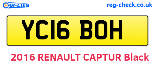 YC16BOH are the vehicle registration plates.