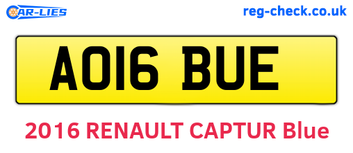 AO16BUE are the vehicle registration plates.