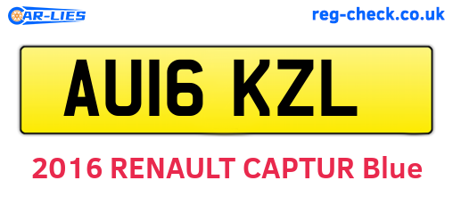 AU16KZL are the vehicle registration plates.