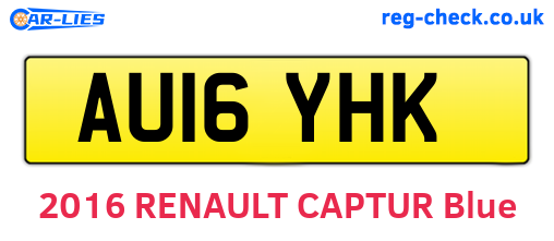 AU16YHK are the vehicle registration plates.