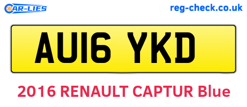 AU16YKD are the vehicle registration plates.