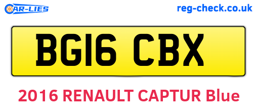 BG16CBX are the vehicle registration plates.