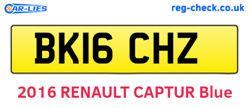 BK16CHZ are the vehicle registration plates.