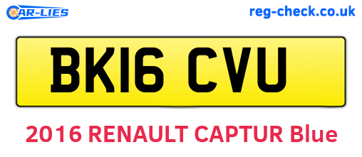 BK16CVU are the vehicle registration plates.