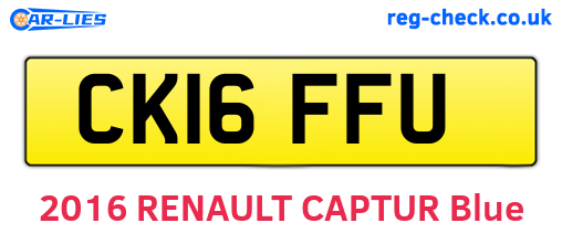 CK16FFU are the vehicle registration plates.