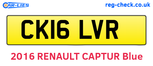 CK16LVR are the vehicle registration plates.