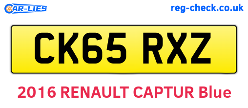 CK65RXZ are the vehicle registration plates.