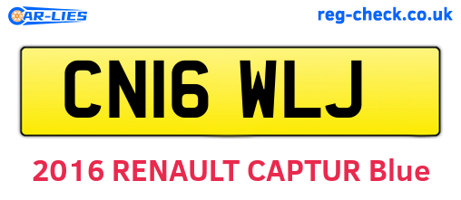 CN16WLJ are the vehicle registration plates.