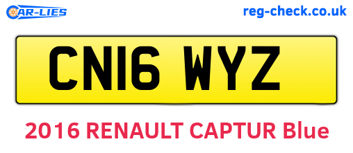 CN16WYZ are the vehicle registration plates.