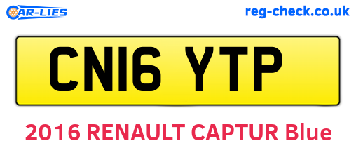 CN16YTP are the vehicle registration plates.