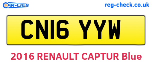 CN16YYW are the vehicle registration plates.