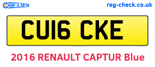 CU16CKE are the vehicle registration plates.