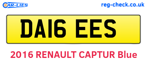 DA16EES are the vehicle registration plates.