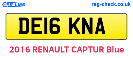 DE16KNA are the vehicle registration plates.