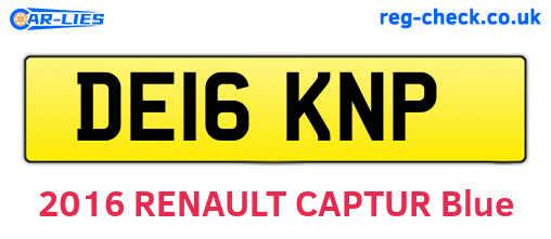 DE16KNP are the vehicle registration plates.