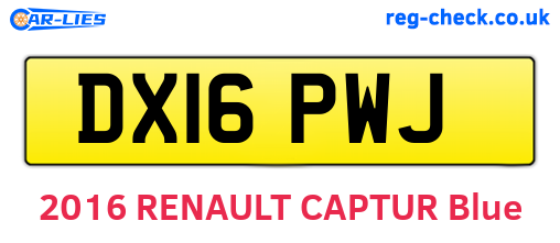 DX16PWJ are the vehicle registration plates.