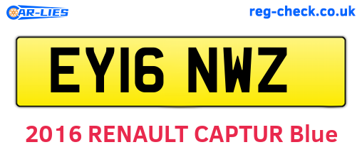 EY16NWZ are the vehicle registration plates.