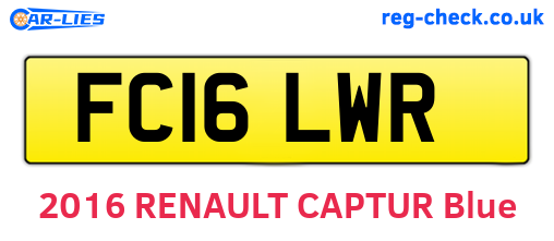 FC16LWR are the vehicle registration plates.
