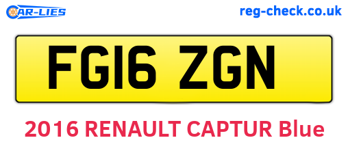 FG16ZGN are the vehicle registration plates.