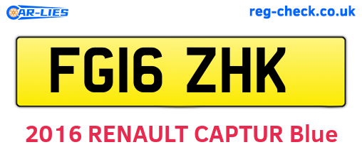 FG16ZHK are the vehicle registration plates.