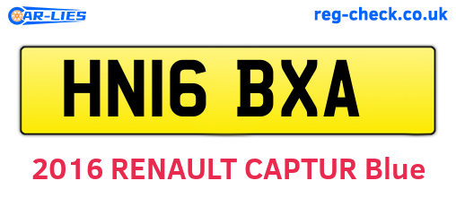 HN16BXA are the vehicle registration plates.