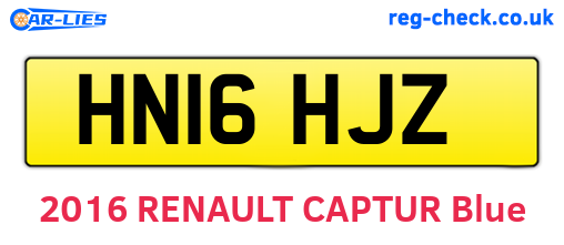 HN16HJZ are the vehicle registration plates.