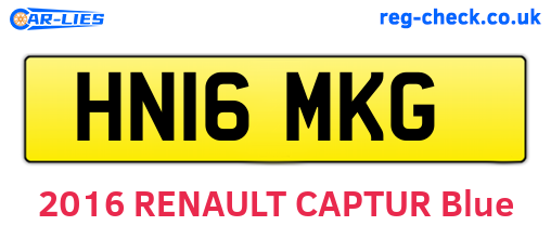 HN16MKG are the vehicle registration plates.