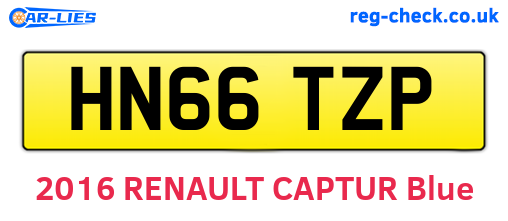 HN66TZP are the vehicle registration plates.