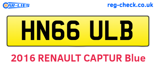 HN66ULB are the vehicle registration plates.