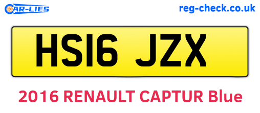HS16JZX are the vehicle registration plates.