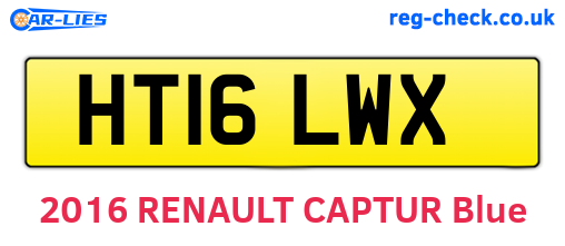 HT16LWX are the vehicle registration plates.