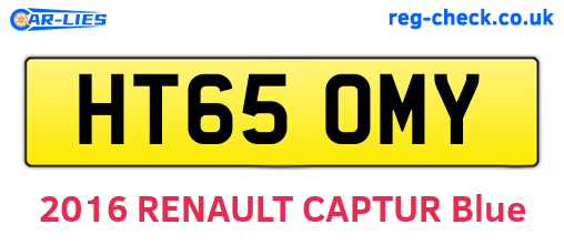 HT65OMY are the vehicle registration plates.