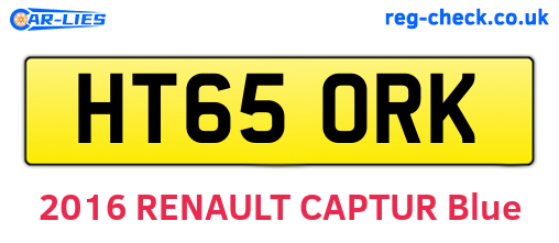 HT65ORK are the vehicle registration plates.