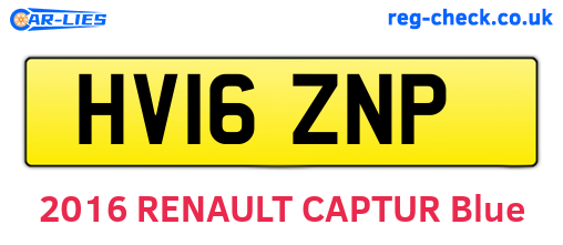 HV16ZNP are the vehicle registration plates.