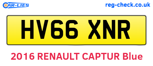 HV66XNR are the vehicle registration plates.