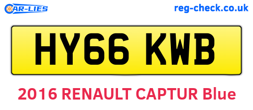HY66KWB are the vehicle registration plates.