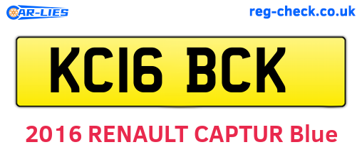 KC16BCK are the vehicle registration plates.