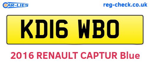 KD16WBO are the vehicle registration plates.