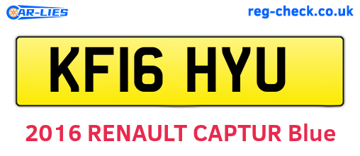 KF16HYU are the vehicle registration plates.