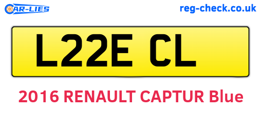L22ECL are the vehicle registration plates.