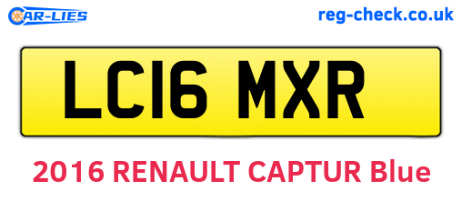 LC16MXR are the vehicle registration plates.
